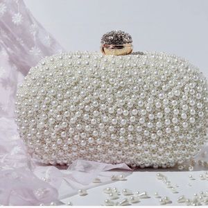 White pearl clutch